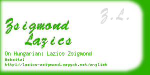 zsigmond lazics business card